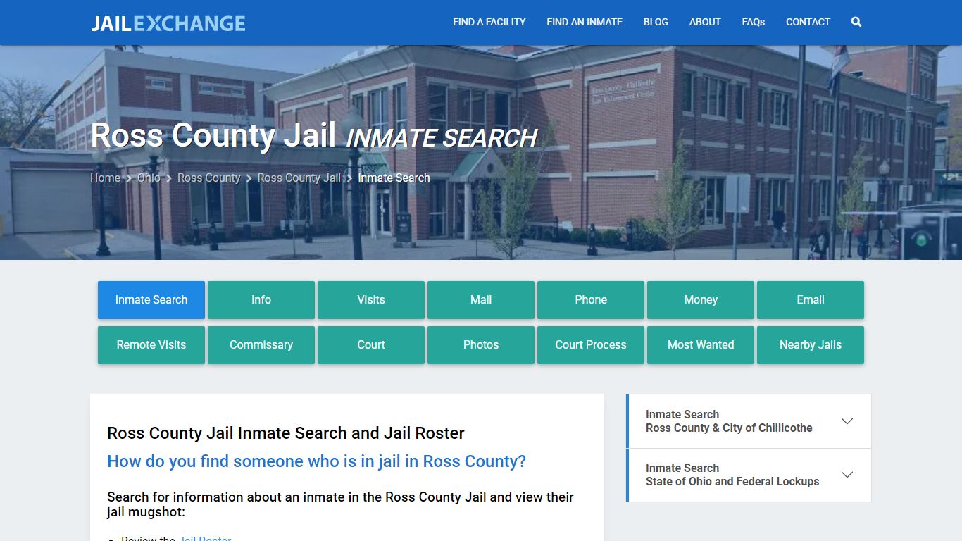 Inmate Search: Roster & Mugshots - Ross County Jail, OH - Jail Exchange